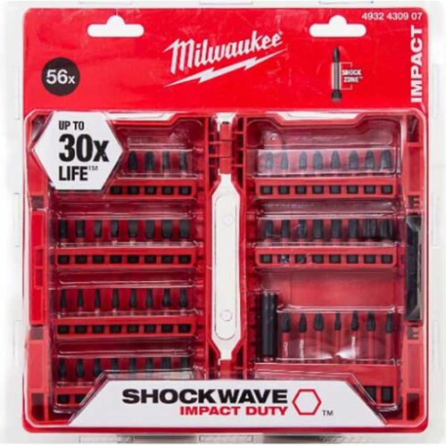 Сет битови за завртки со 56 парчиња Milwaukee Shockwave
