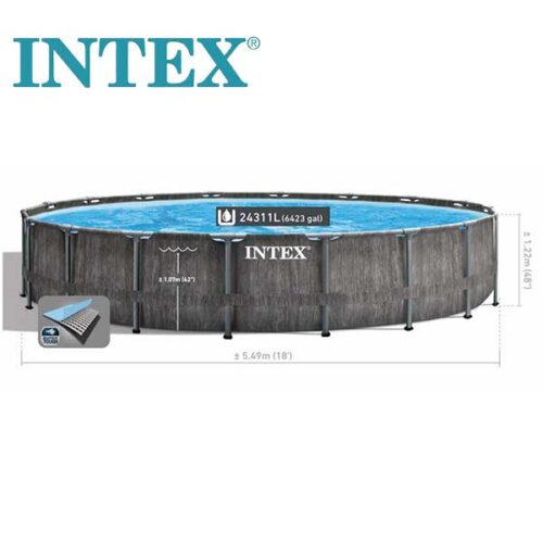 INTEX Prism Premium Greywood 549x122 cm Базен со конструкција
