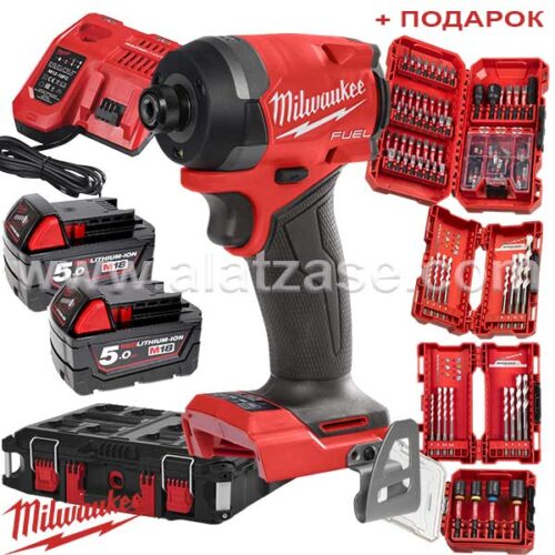 Milwaukee M18 FID3000P-502P ¼ Ударен Одвртувач + Сетови битови и бургии