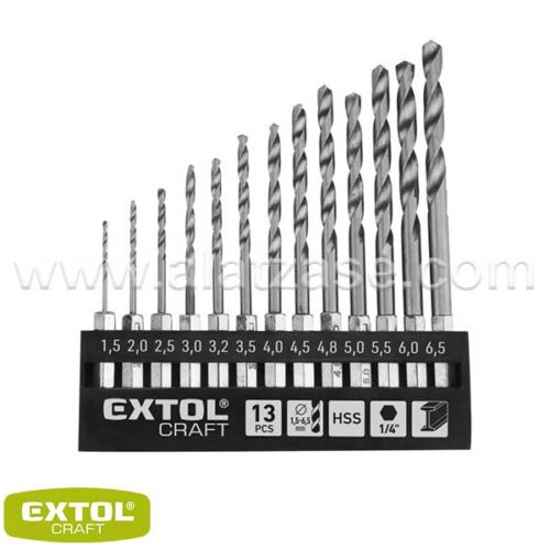 EXTOL CRAFT сет од 13 бургии за метал со шестоаголен прифат