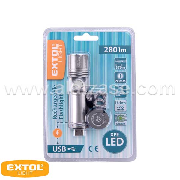 EXTOL LIGHT Батериска лампа 280Lm XPE LED