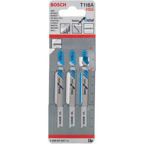 Лист за убодна пила BOSCH T118A (3 парчиња) за метал
