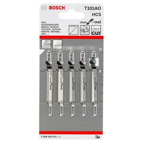 Лист за убодна пила BOSCH T101AO (5 парчиња)