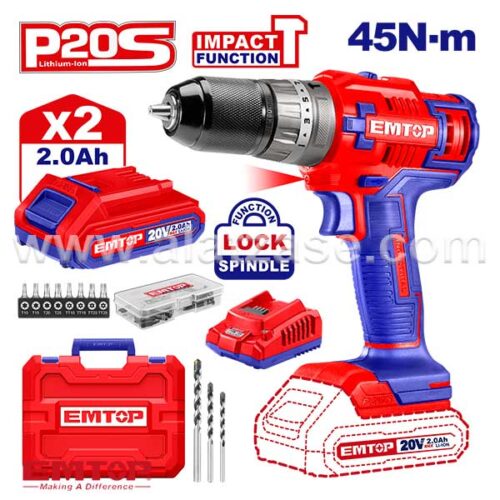 EMTOP ECIDL6200128 Акумулаторска ударна дупчалка-одвртувач