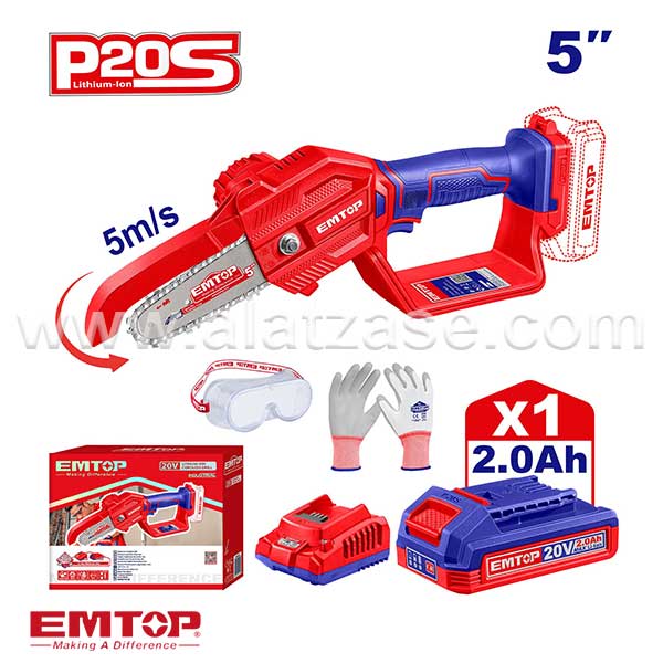 EMTOP ELGA20581 Акумулаторска Градинарска Пила