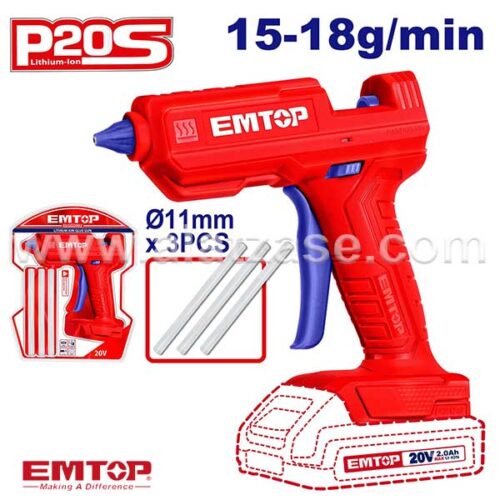 EMTOP ELGG2002 Акумулаторски Пиштол за Лепак (Само уред)