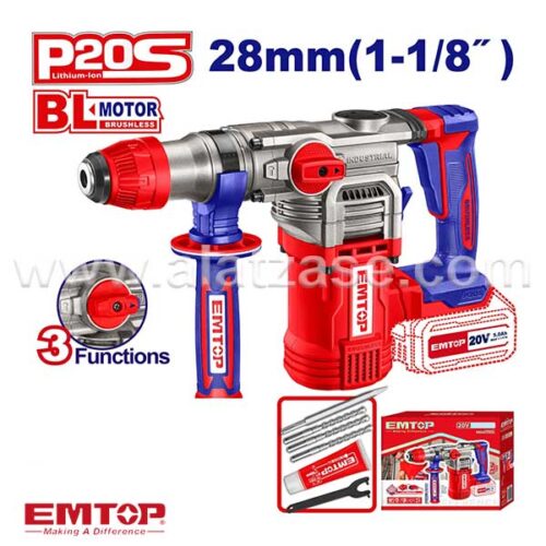 EMTOP ELRH20288 Акумулаторска SDS Plus торна (Само уред)