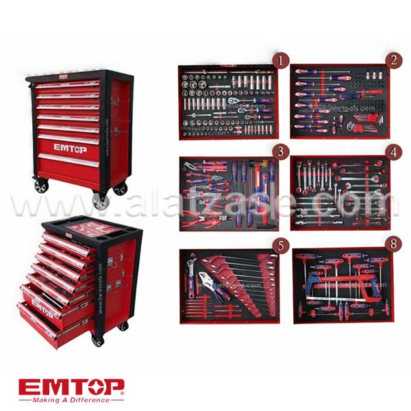 Emtop EHTS03281 Комплет количка со 328 рачни алати