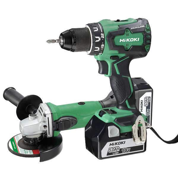 SET KC18DSB-G (Акумулатоска дупчалка+Аголна брусалка (115mm))