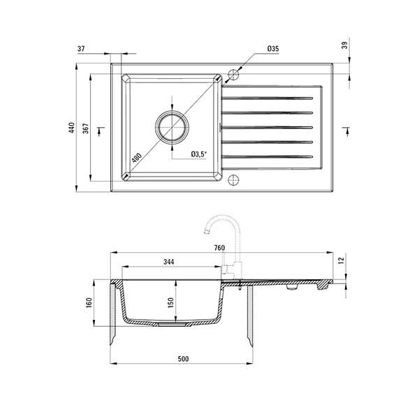 Садопер DEANTE ZORBA 505 Sand - Image 2