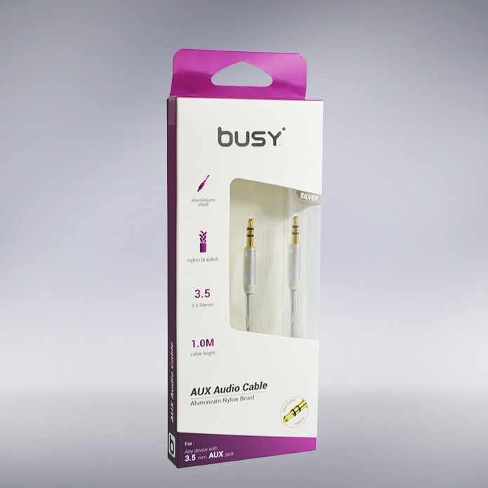 AUX Кабел плетен 1м. BUSY