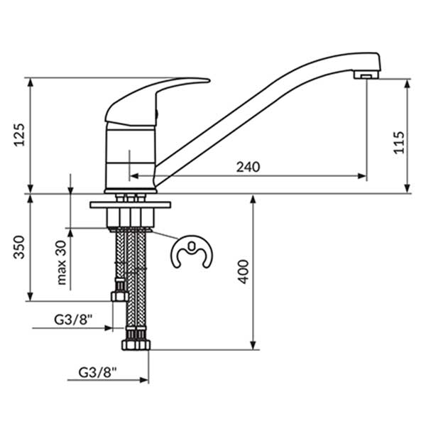 Еднорачна батерија за садопер ROSAN KING J381003