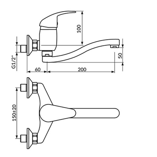 Еднорачна батерија зидна ROSAN KING J321S20