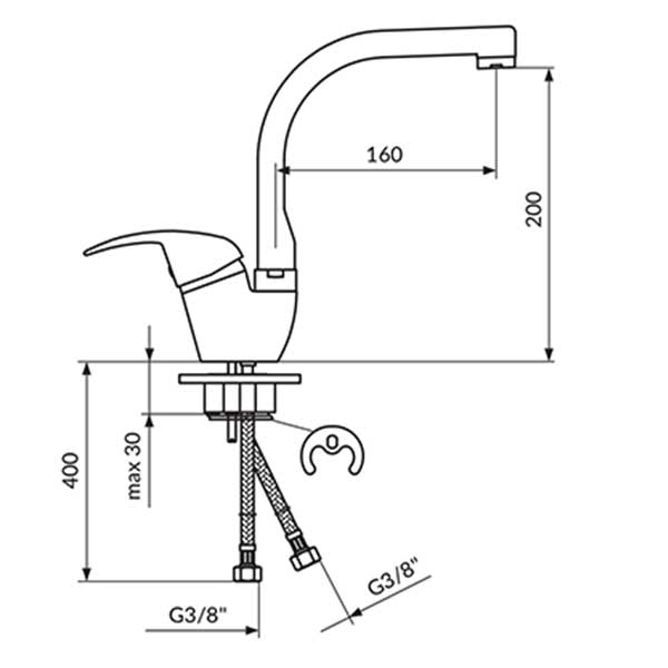 Еднорачна батерија за садопер ROSAN KING J382001