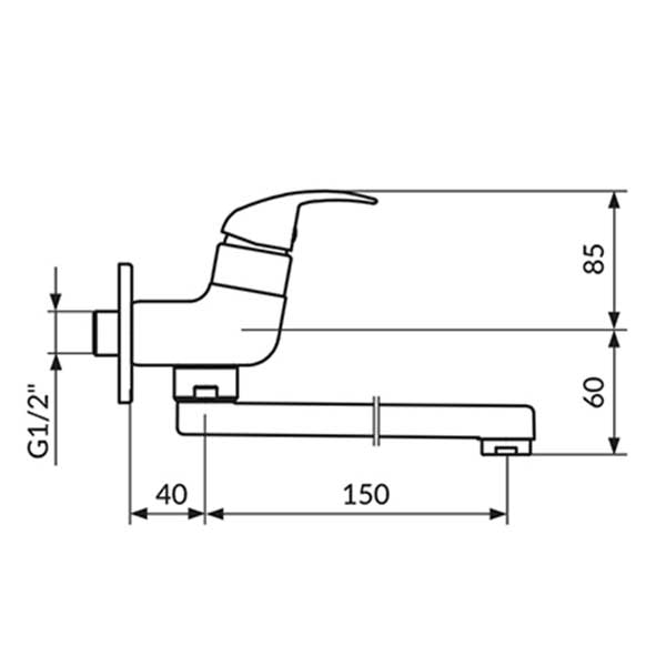 Еднорачна батерија ѕидна ROSAN JP522015