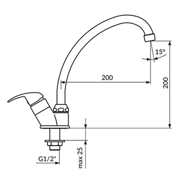Еднорачна батерија усадна ROSAN JP531200