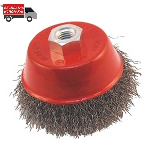 Челична четка челна за брусалица M14 100mm