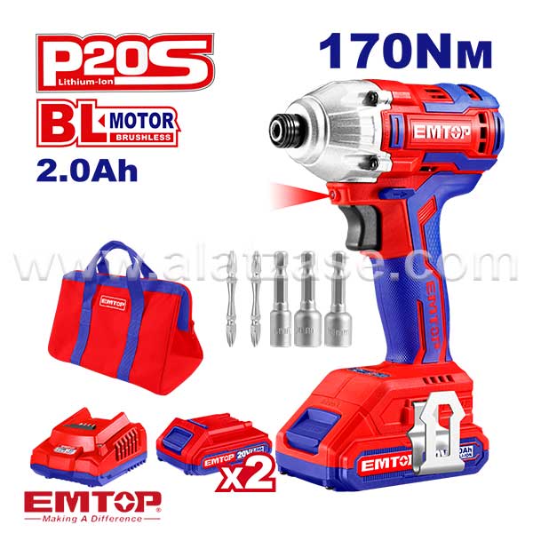 EMTOP ECDLIR20221 Акумулаторски ударен одвртувач