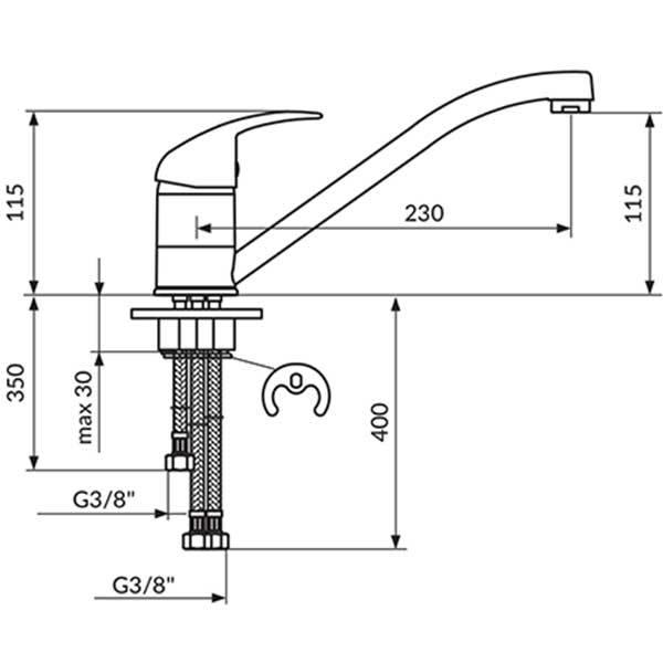 Еднорачна батерија за садопер ROSAN JP381003