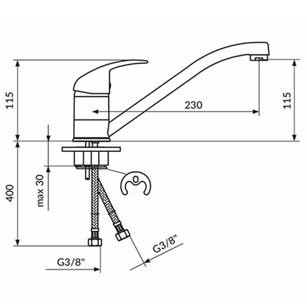 Еднорачна батерија за садопер ROSAN JP381001