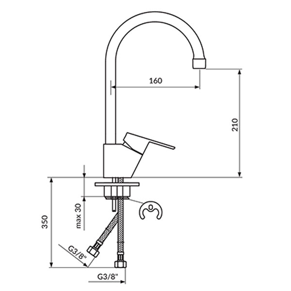 Еднорачна батерија за садопер ROSAN JA382001