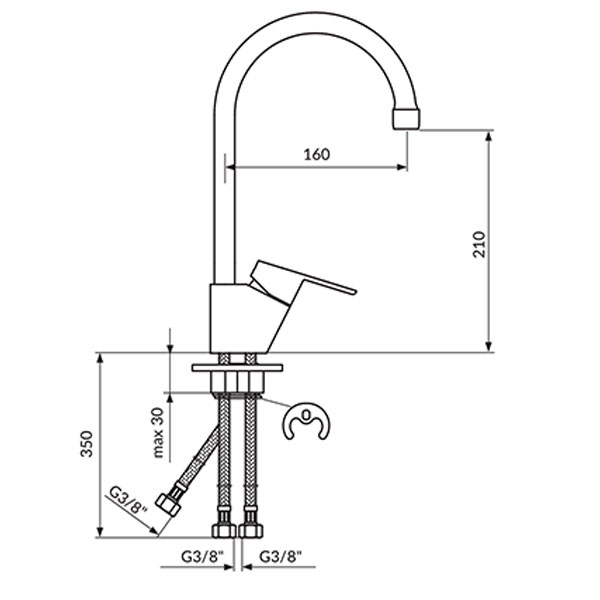 Еднорачна батерија за садопер ROSAN JA382003