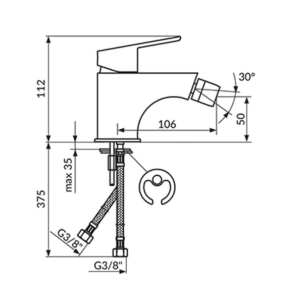 Еднорачна батерија за биде ROSAN JA391001