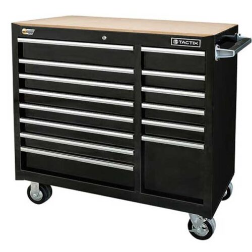 Количка за алати TACTIX со 14 фиоки