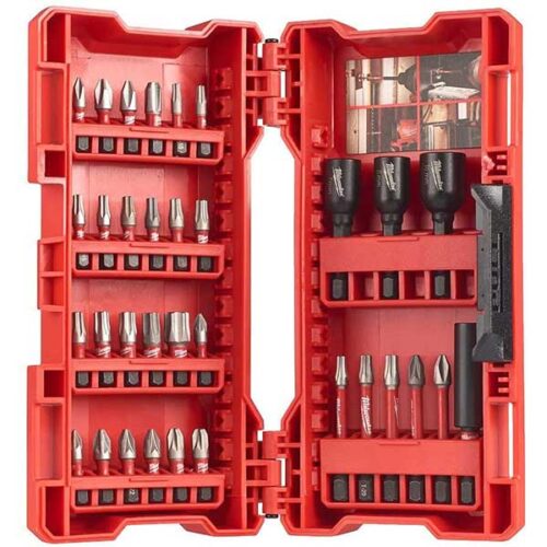 Сет битови за завртки со 33 парчиња Milwaukee Shockwave