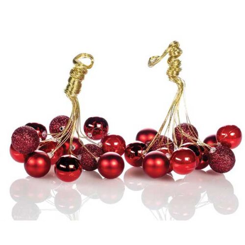 Новогодишни мини лампиони Црвени 12/1 PVC 20mm
