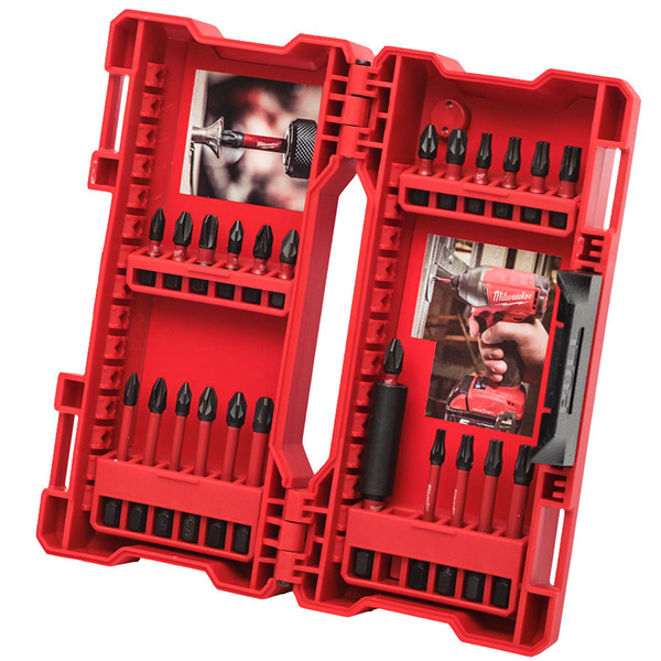 Сет битови за завртки со 24 парчиња Milwaukee Shockwave