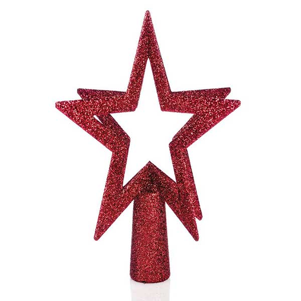 Новогодишен врв за елка црвен ѕвезда 200 mm
