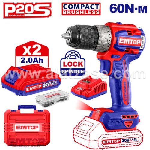 EMTOP ECDL20602 Акумулаторска дупчалка-одвртувач