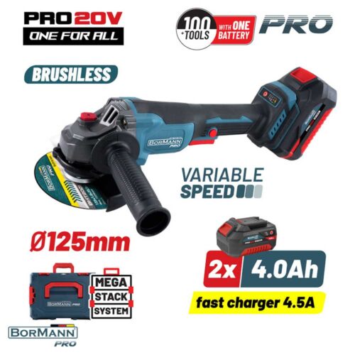 Bormann PRO BBP3651X44CA Батериска Аголна Брусалка