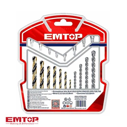 EMTOP ECBDB1901 сет од 19 бургии и битови