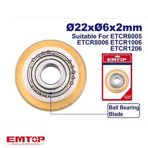 Оригинални EMTOP ETCR6005B Нож за Машина за Плочки (22x6x2mm)! Волфрам карбид со лагер за прецизно сечење керамика, порцелан и гранит.