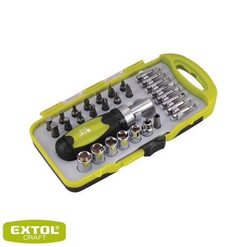 EXTOL CRAFT 53091 Шрафцигер со крцало и битови 30 парчиња