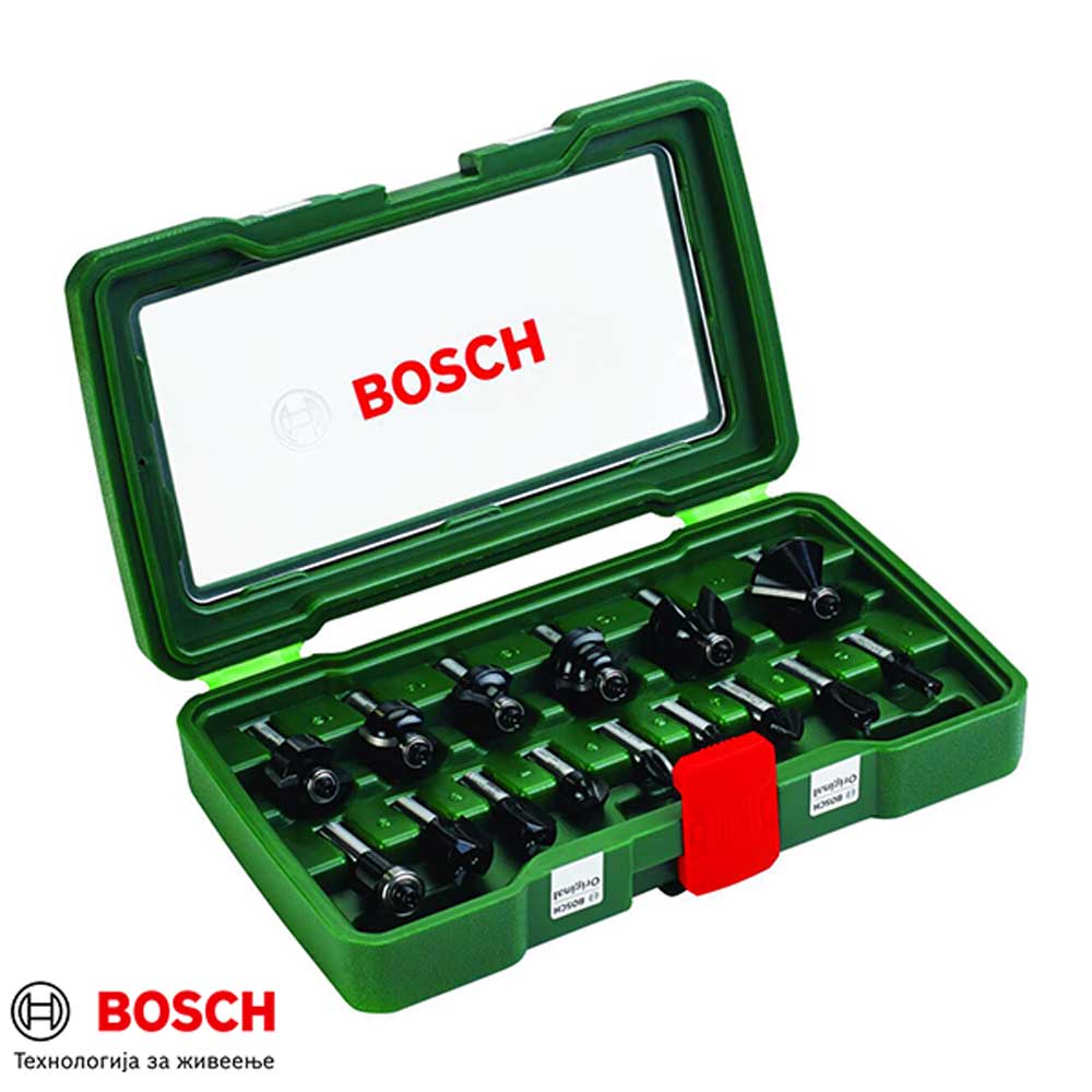 BOSCH Глодала за канали од тврд метал HM 8мм 15 парчиња