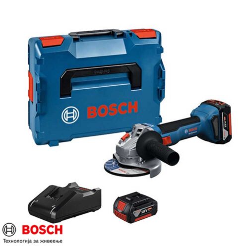 BOSCH GWS 18 V-8 Акумулаторска аголна брусилка 2x4.0Ah 125mm