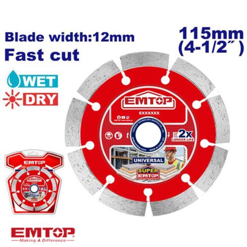 EMTOP EDDC011151 Дијамантски Диск за Бетон и Плочки