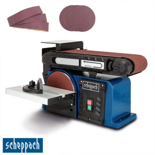 Scheppach BTS900 комбинирана брусилка со лента и диск 370W