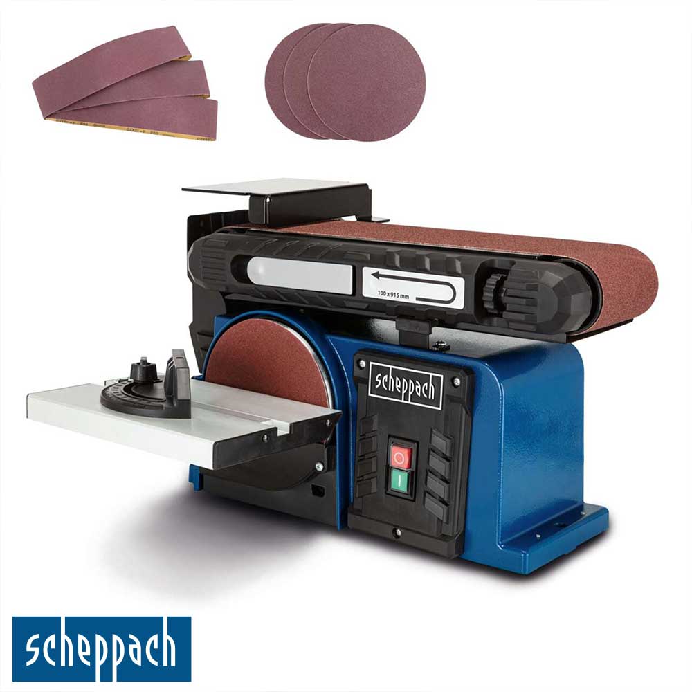 Scheppach BTS900 комбинирана брусилка со лента и диск 370W