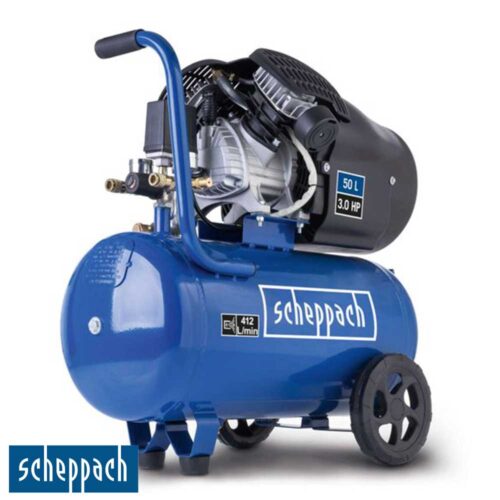 Scheppach HC53DC 50L Двоцилиндричен Компресор за Воздух 2200W